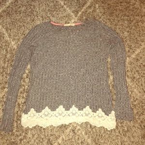 Gray Lace Sweatshirt